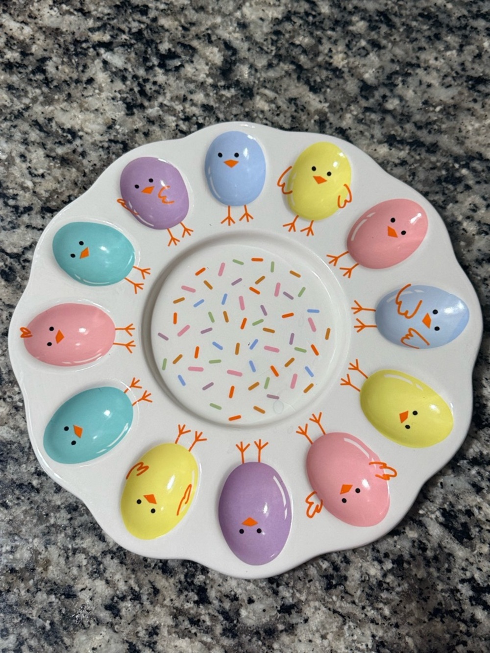 Chick Deviled Egg Platter - Pastel Rainbow
